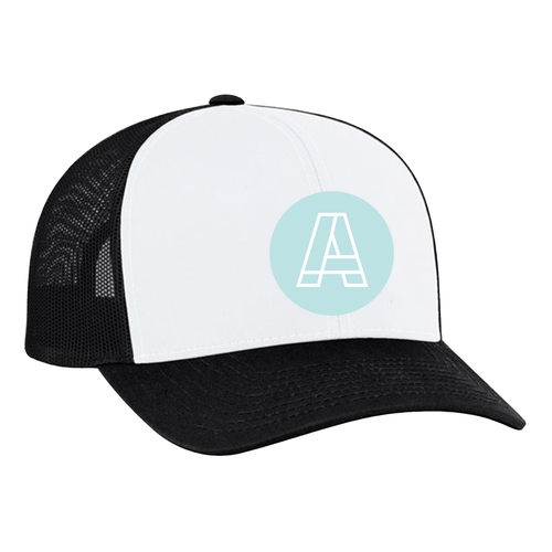 Pacific Headwear Trucker Mesh Hat -- White/ Black