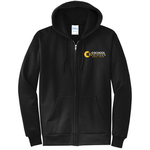 Port and Company Classic Full Zip Hooded Sweatshirt -- Jet Black