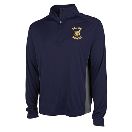 Charles River Men's Horizon Quarter Zip Pullover -- Navy / Grey