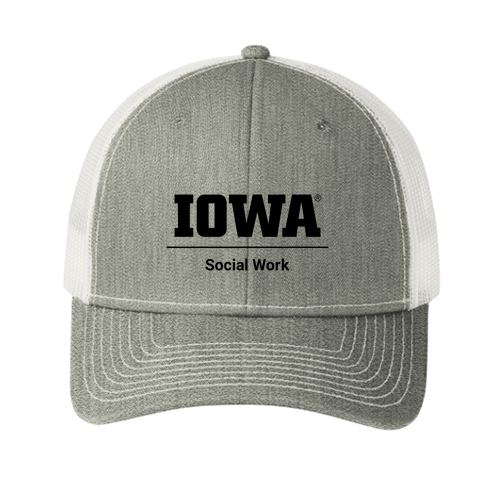 Port Authority Snapback Trucker Cap -- Heather Grey / White