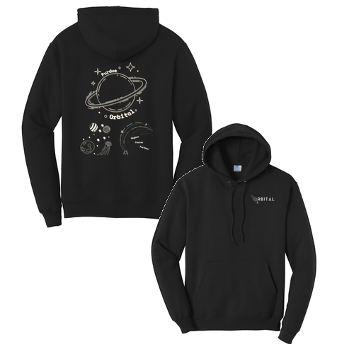 Port and Company Core Fleece Pullover Hooded Jet Black Sweatshirt