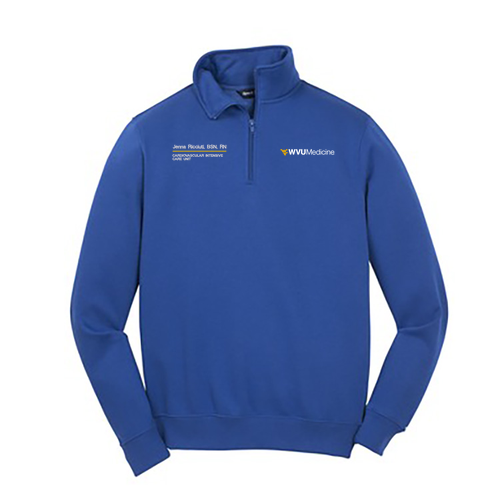 Embroidered Sport Tek Quarter Zip Sweatshirt -- True Royal
