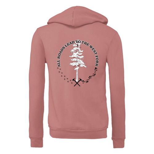 Bella Canvas Unisex Full-Zip Hooded Sweatshirt -- Mauve
