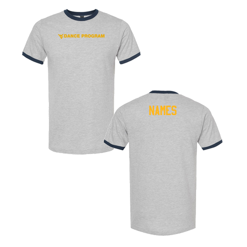 Tultex Unisex Fine Jersey Ringer T-Shirt -- Heather Grey / Navy