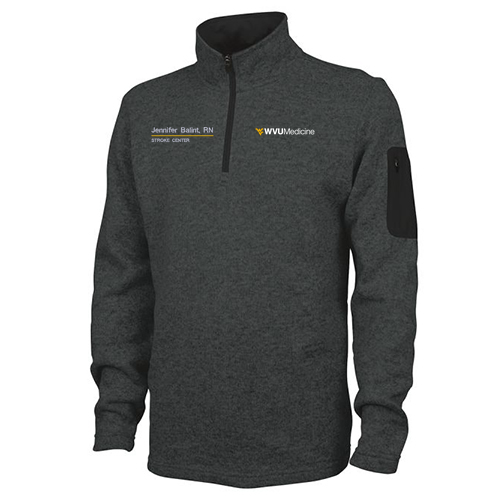 Embroidered Charles River Men's Heathered Fleece Pullover -- Charcoal Heather