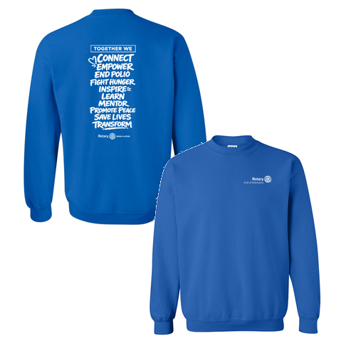 Rotary Club of Kalamazoo Gildan Heavy Blend Crew Neck Sweatshirt -- Royal