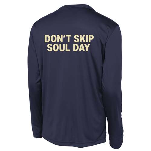 Work Out Your Salvation Long Sleeve Performance Tee -- True Navy