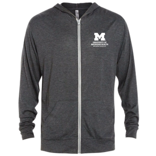 Mens/Unisex Delta Platinum Triblend Full Zip Hoodie -- Charcoal Heather
