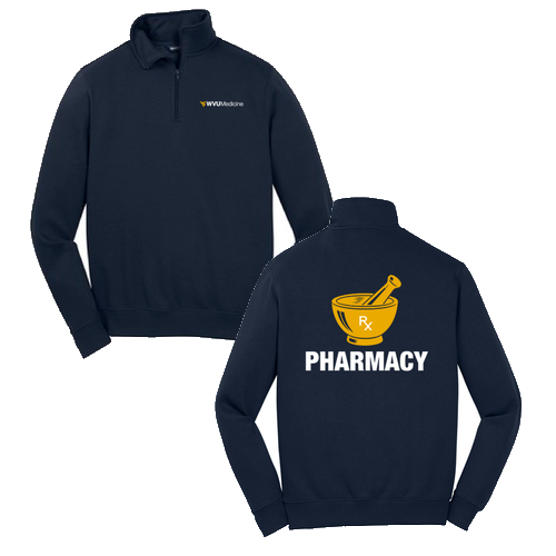 Screen Printed Sport Tek Quarter Zip Sweatshirt -- True Navy