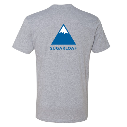 Sugarloaf Logo 2 Blue Ink -- Short Sleeve Heather Grey
