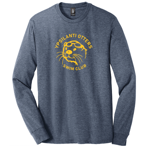 Ypsi Otters Classic Logo District Perfect Triblend Long Sleeve Tee -- Navy Frost
