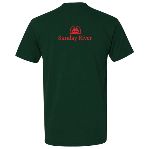 Sunday River Logo 2 Red Ink -- Short Sleeve Forest Green