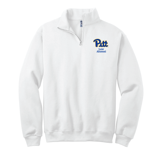 EMBROIDERED Alumni 1/4 Zip Cadet Sweatshirt -- White