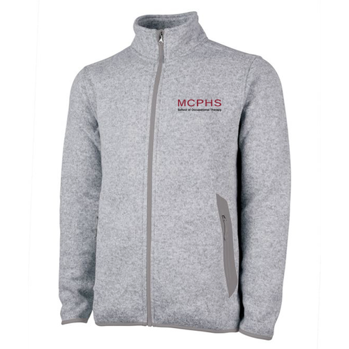 Charles River Mens Heathered Fleece Jacket -- Light Grey Heather