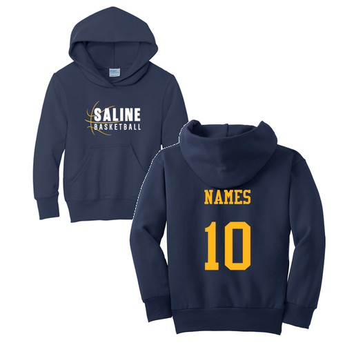 Port and Company Youth Pullover Hooded Sweatshirt -- Navy