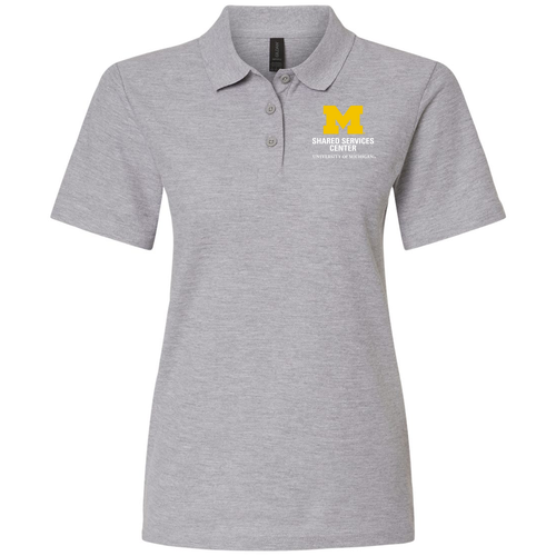 Lady's Softstyle Pique Polo -- Sport Grey