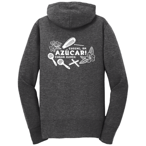 Ladies Fleece Full Zip Hooded Sweatshirt -- Dark Heather Grey