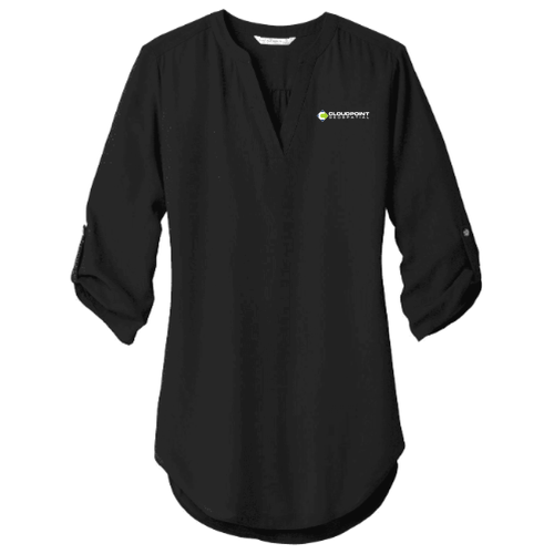 Women's Port Authority 3/4-Sleeve Tunic Blouse -- Black