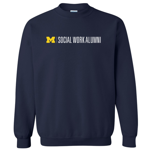 Gildan Heavy Blend Crewneck Sweatshirt -- Navy, Alumni Logo