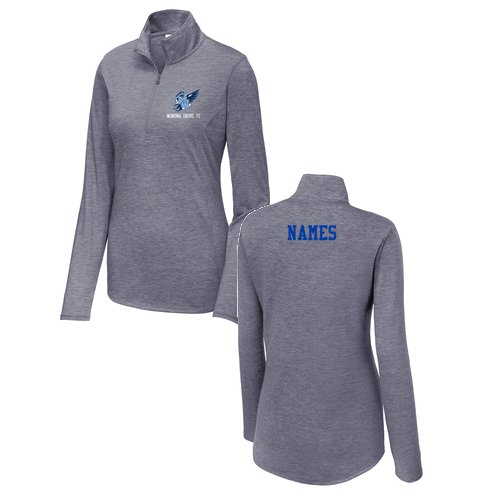 Sport-Tek PosiCharge Tri-Blend Wicking 1/4-Zip Pullover -- True Navy Heather