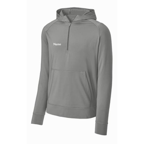 Mens/Unisex Sport-Tek Sport-Wick Stretch 1/2-Zip Hoodie -- Charcoal Grey
