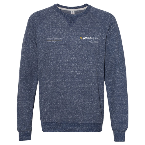 Jerzees Snow Heather French Terry Crewneck Sweatshirt -- Navy