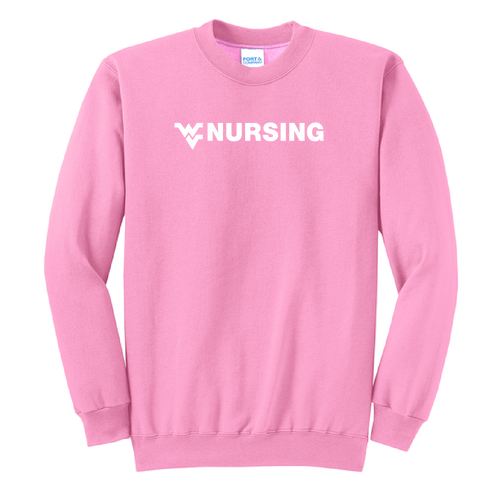 Breast Cancer Awareness Fundraiser Port and Company Classic Crewneck Sweatshirt -- Candy Pink
