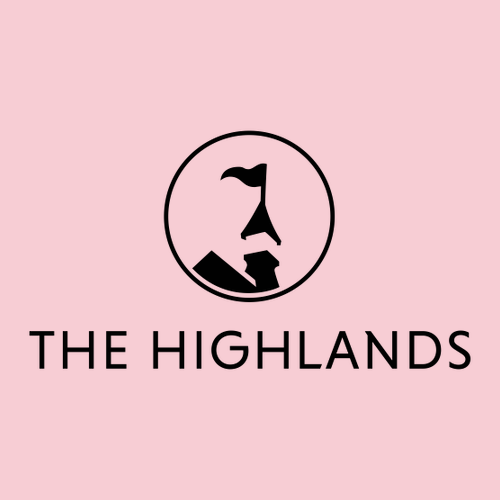 The Highlands Logo 1 Black Ink -- Short Sleeve Light Pink