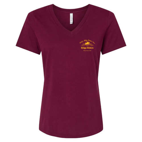 Bella Canvas Womens Relaxed Jersey Short Sleeve V-Neck Tee -- Maroon