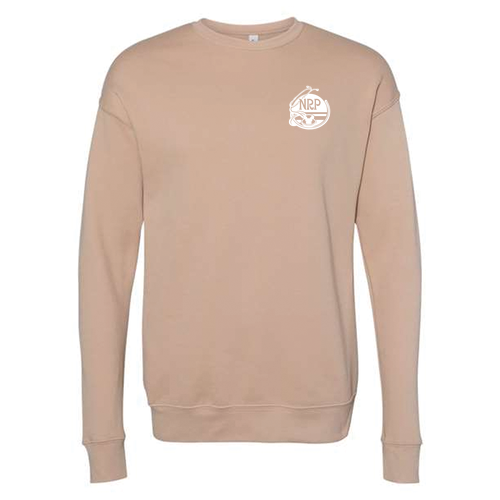 Bella Canvas Soft Drop Shoulder Fleece Crewneck -- Heather Sand Dune