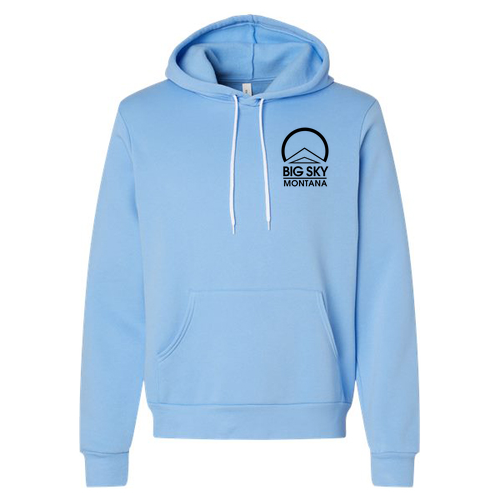 Big Sky Montana Logo 2 Black Ink -- Pullover Hooded Sweatshirt Carolina Blue