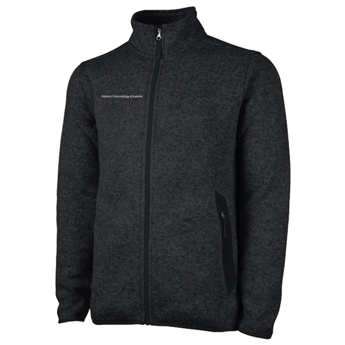 Charles River Mens Heathered Fleece Jacket -- Black Heather