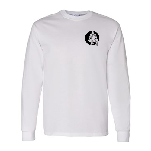 Caviar Gildan Heavy Cotton Longsleeve Basic T-Shirt -- White