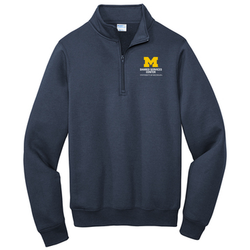 Fleece Quarter-Zip Pullover Sweatshirt -- Navy