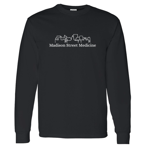 Gildan Heavy Cotton Longsleeve Basic T-Shirt -Skyline- Black