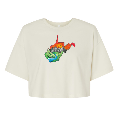 Bella+Canvas Womens Jersey Cropped Tee -- Vintage White