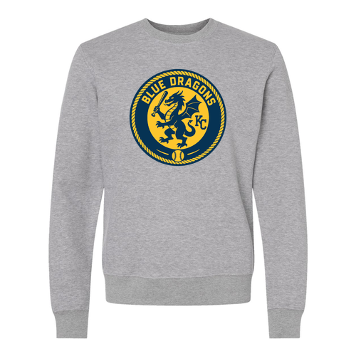 Adult Blue Dragons Baseball Seal Fleece Crew -- Oxford