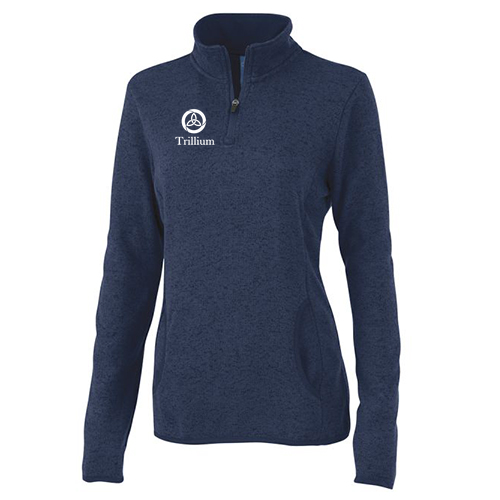 Charles River Womens Heathered Fleece Pullover -- Navy Heather