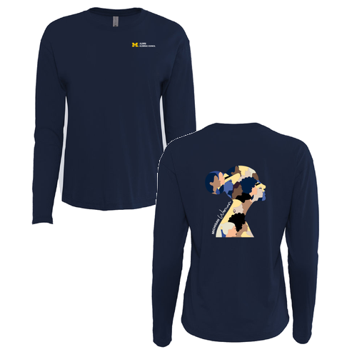 Ladies Next Level Soft Cotton Relaxed Long Sleeve T-Shirt -- Midnight Navy