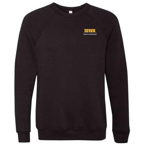 Embroidered UICA Bella Canvas Unisex Sponge Fleece Raglan Sweatshirt -- Black