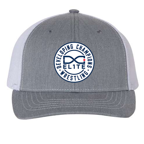 Richardson Caps Youth Trucker Snapback Cap -- Heather Grey / White