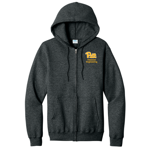 Full Zip Hooded Sweatshirt -- Black Heather