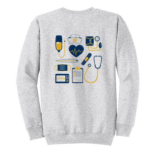 Port and Company Classic Crewneck Sweatshirt -- Ash / Nursing Tools