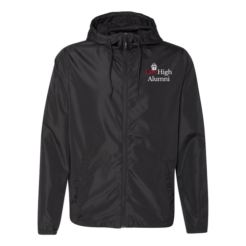 Independent Trading Co. Lightweight Windbreaker Zip Jacket -- Black