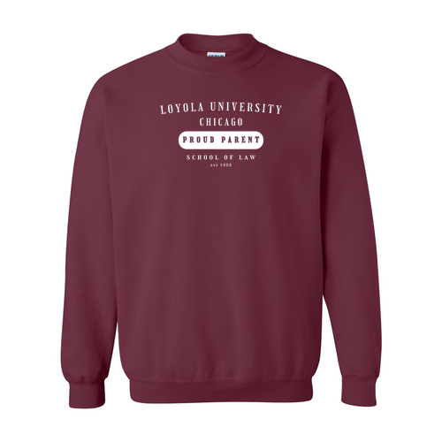 Class of '26 Proud Parents Crewneck Sweatshirt -- Maroon