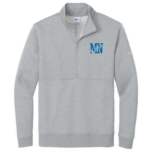 Nike Club Fleece Sleeve Swoosh 1/2-Zip -- Dark Grey Heather