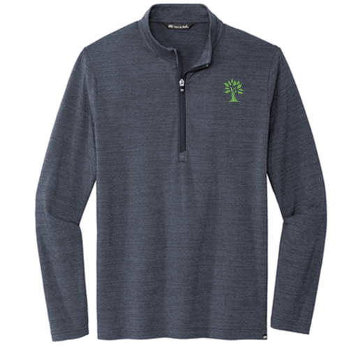TravisMathew Crestview 1 / 4-Zip -- Vintage Indigo Heather Embroidered