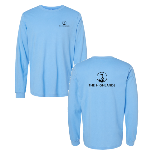 The Highlands Logo 2 Black Ink -- Jersey Long Sleeve Carolina Blue