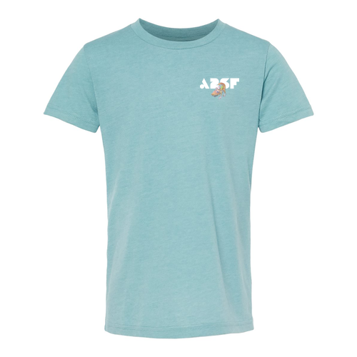 Youth Bella Canvas Soft Fitted  CVC Short Sleeve Tee -- Heather Blue Lagoon