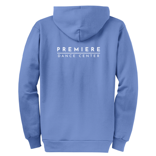 Mens/Unisex Port and Company Classic Full Zip Hooded Sweatshirt -- Carolina Blue